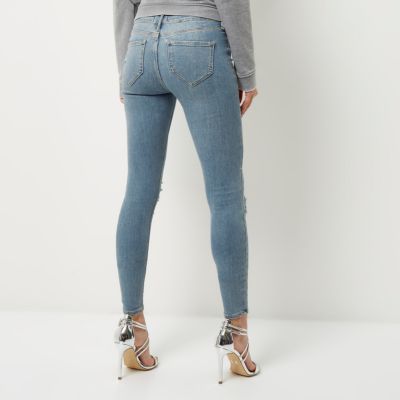 Light blue wash ripped Molly jeggings